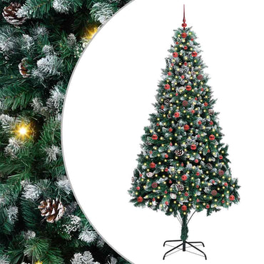 vidaXL Sapin de Noël artificiel avec 300 LED et support Vert 240 cm