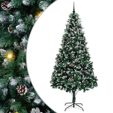 vidaXL Sapin de Noël artificiel avec 300 LED et support Vert 240 cm