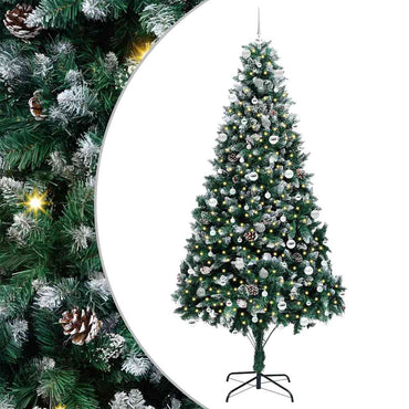 vidaXL Sapin de Noël artificiel avec 300 LED et support Vert 240 cm