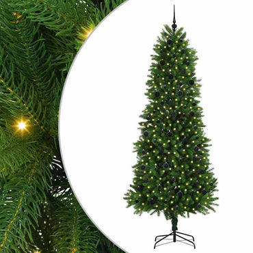 vidaXL Weihnachtsbaum mit 300 LEDs mit Ständer Grün 240 cm PE