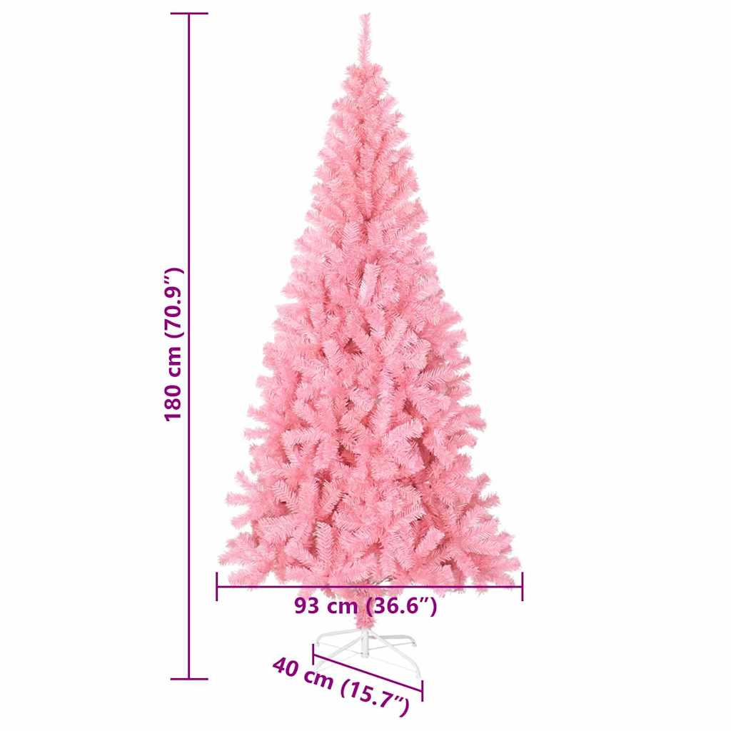 vidaXL Weihnachtsbaum mit 300 LEDs mit Ständer Rosa 180 cm PVC