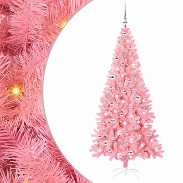 vidaXL Weihnachtsbaum mit 300 LEDs mit Ständer Rosa 210 cm PVC