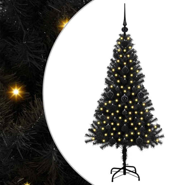 vidaXL Weihnachtsbaum mit 150 LEDs mit Ständer Schwarz 120 cm PVC
