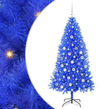 vidaXL Weihnachtsbaum mit 300 LEDs mit Ständer Blau 180 cm PVC
