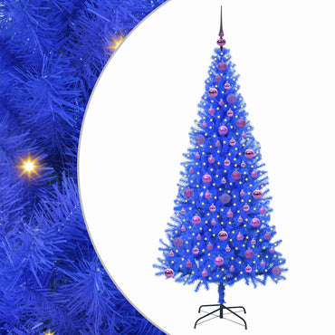 vidaXL Weihnachtsbaum mit 300 LEDs mit Ständer Blau 180 cm PVC