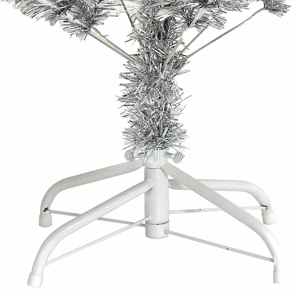 vidaXL Weihnachtsbaum mit 150 LEDs mit Ständer Silber 120 cm PET