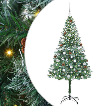 vidaXL Künstlicher Weihnachtsbaum Grün 180 cm PVC und Stahl