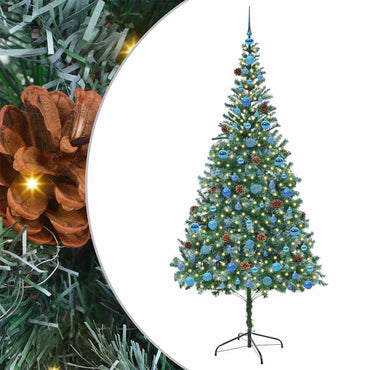 vidaXL Künstlicher Weihnachtsbaum Grün 210 cm PVC und Stahl