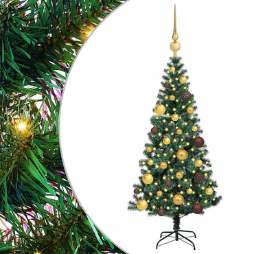 vidaXL Künstlicher vorbeleuchteter Weihnachtsbaum Grün 120 cm