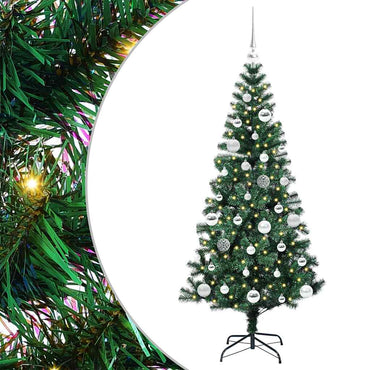 vidaXL Künstlicher vorbeleuchteter Weihnachtsbaum Grün 150 cm