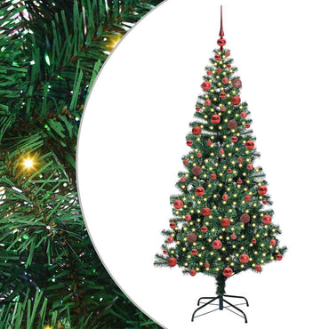 vidaXL Künstlicher vorbeleuchteter Weihnachtsbaum Grün 180 cm