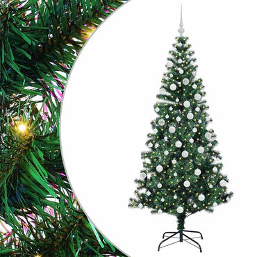 vidaXL Künstlicher vorbeleuchteter Weihnachtsbaum Grün 180 cm