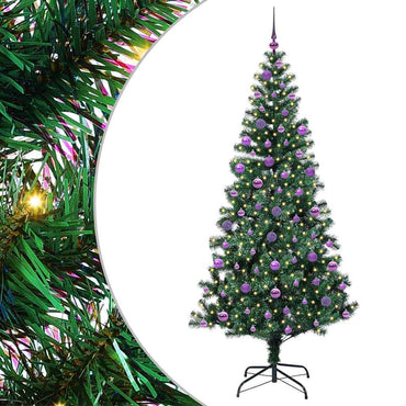 vidaXL Künstlicher vorbeleuchteter Weihnachtsbaum Grün 210 cm