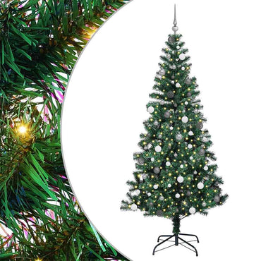 vidaXL Künstlicher vorbeleuchteter Weihnachtsbaum Grün 240 cm