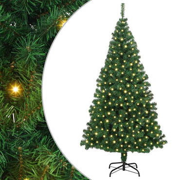 vidaXL Künstlicher Weihnachtsbaum mit 300 LEDs mit Ständer Grün 180 cm