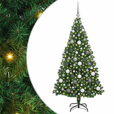 vidaXL Künstlicher Weihnachtsbaum mit 300 LEDs mit Ständer Grün 180 cm