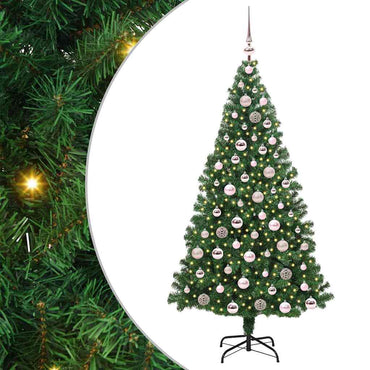 vidaXL Künstlicher Weihnachtsbaum mit 300 LEDs mit Ständer Grün 180 cm