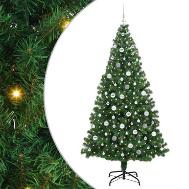 vidaXL Künstlicher Weihnachtsbaum mit 300 LEDs mit Ständer Grün 210 cm