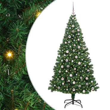 vidaXL Sapin de Noël artificiel avec 300 LED et support Vert 240 cm