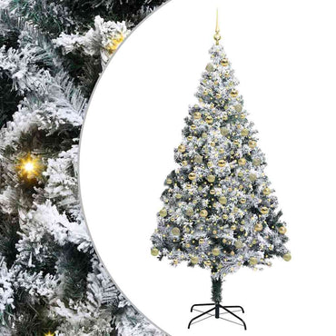 vidaXL Künstlicher Weihnachtsbaum mit 300 LEDs mit Ständer Weiß 180 cm
