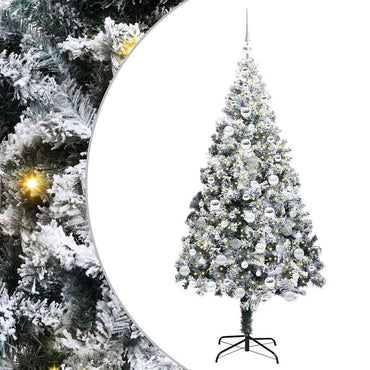 vidaXL Künstlicher Weihnachtsbaum mit 300 LEDs mit Ständer Weiß 180 cm