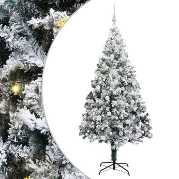 vidaXL Künstlicher Weihnachtsbaum mit 300 LEDs mit Ständer Weiß 210 cm