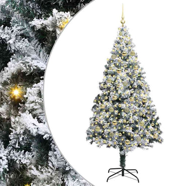 vidaXL Künstlicher Weihnachtsbaum mit 300 LEDs mit Ständer Weiß 210 cm