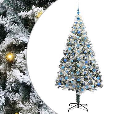 vidaXL Künstlicher Weihnachtsbaum mit 300 LEDs mit Ständer Weiß 210 cm