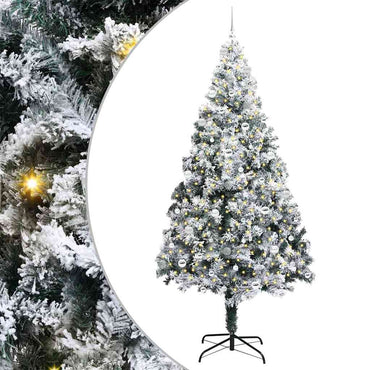 vidaXL Künstlicher Weihnachtsbaum mit 300 LEDs mit Ständer Weiß 240 cm