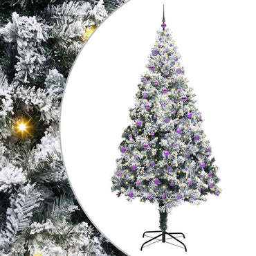 vidaXL Künstlicher Weihnachtsbaum mit 300 LEDs mit Ständer Weiß 240 cm