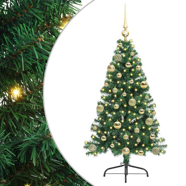 vidaXL Künstlicher vorbeleuchteter Weihnachtsbaum Grün 120 cm PVC