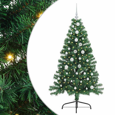 vidaXL Künstlicher vorbeleuchteter Weihnachtsbaum Grün 150 cm PVC