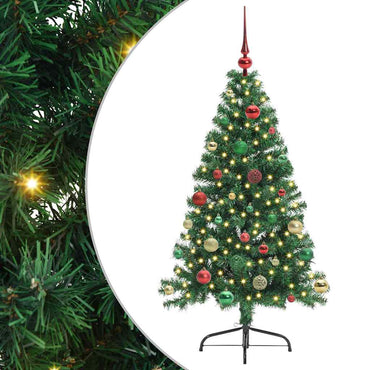 vidaXL Künstlicher vorbeleuchteter Weihnachtsbaum Grün 150 cm PVC