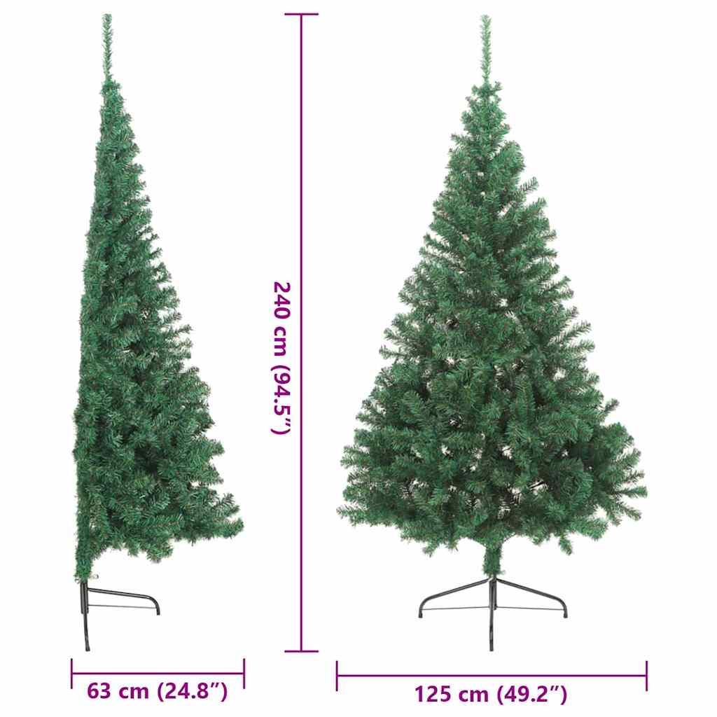 vidaXL Künstlicher vorbeleuchteter Weihnachtsbaum Grün 240 cm PVC