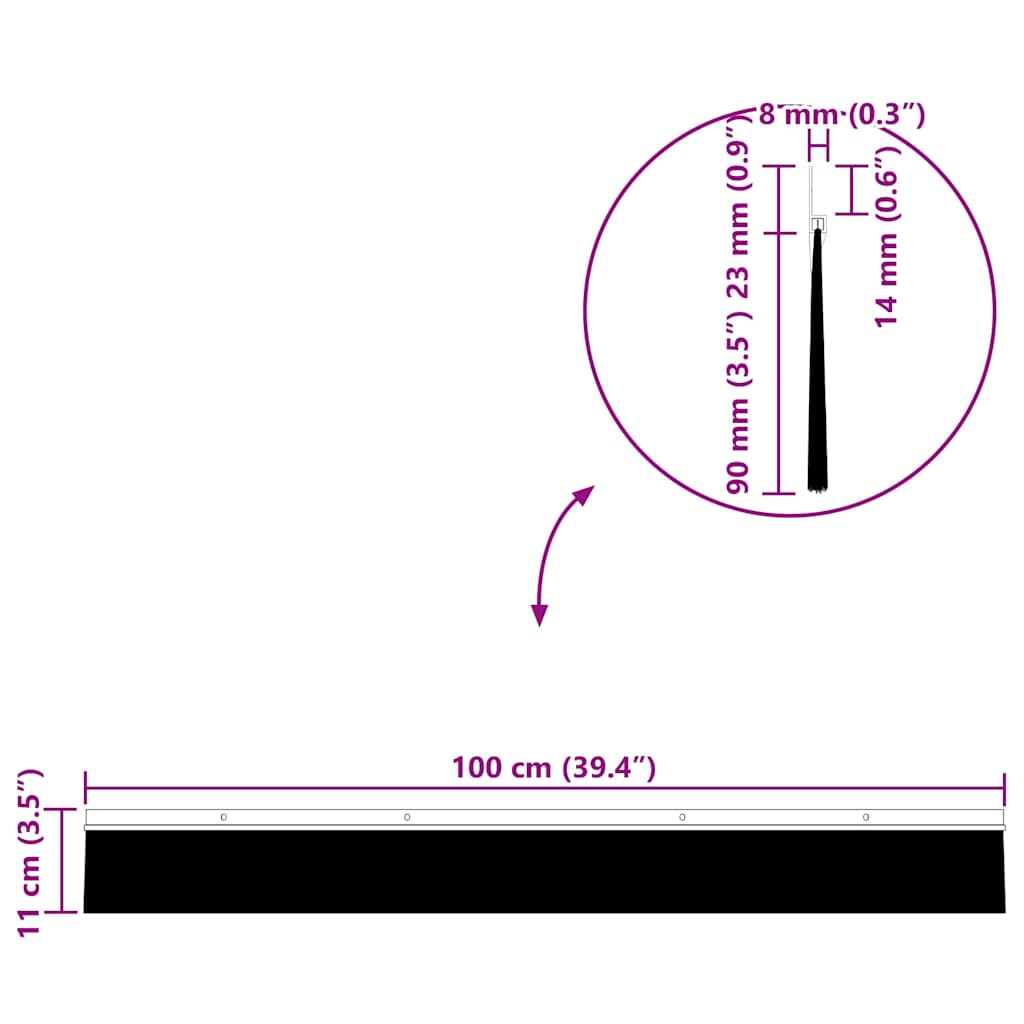Aufsteck Türbürstendichtungen 12 pcs Weiß 100 cm