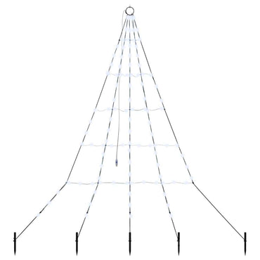 vidaXL LED Weihnachtsbaum mit Erdspießen Kaltweiß 182 cm Metall