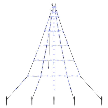 vidaXL LED Weihnachtsbaum mit Erdspießen Blau 182 cm Metall