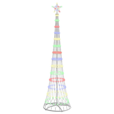 vidaXL Sapin de Noël LED multicolore 70 x 70 x 250 cm métal