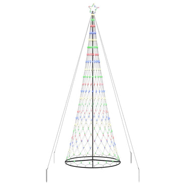 vidaXL Sapin de Noël LED avec 455 LED Multicolore 184,5 cm Métal