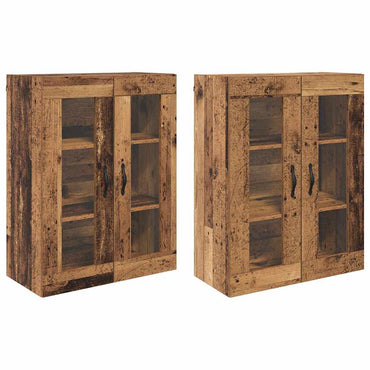 vidaXL Wandschränke 2 pcs Altholz 69,5 x 34 x 90 cm Holzwerkstoff