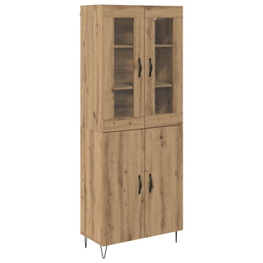 vidaXL Buffet haut chêne artisan 69,5 x 34 x 180 cm bois d'ingénierie
