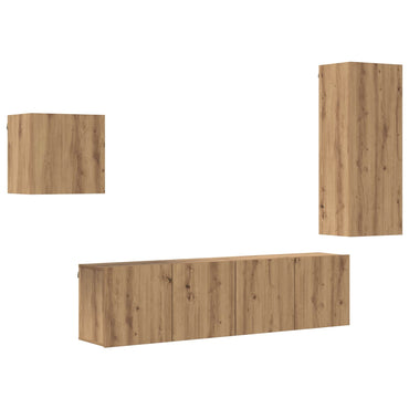 vidaXL Meubles TV muraux 4 pcs Chêne artisan Bois d'ingénierie