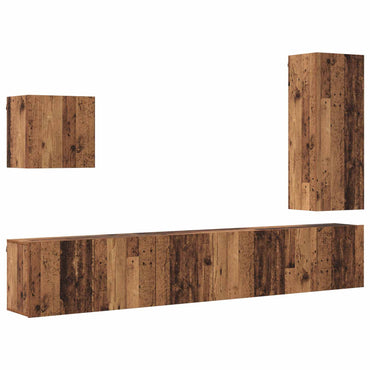 vidaXL Meuble TV mural 5 pcs bois de récupération composite