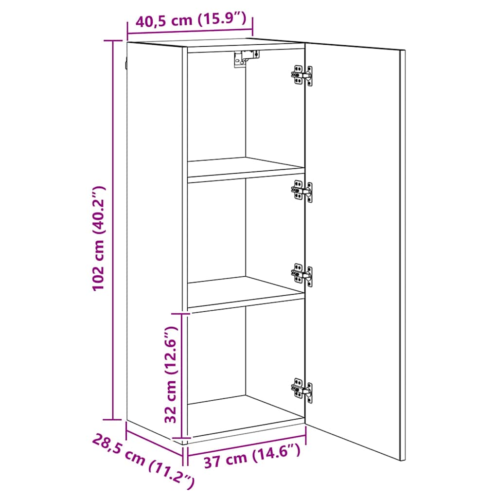 vidaXL TV-Wandgeräte 4 pcs Altholz Holzwerkstoff