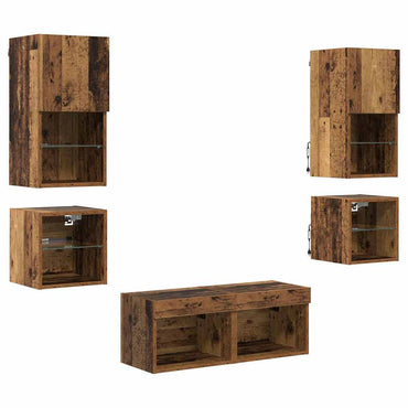 vidaXL Meubles TV muraux 8 pcs bois recyclé reconstitué