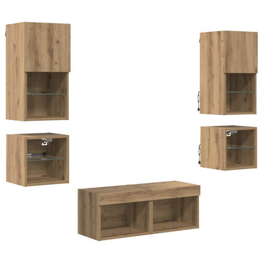 vidaXL Meubles TV 8 pcs Chêne artisanale Aggloméré