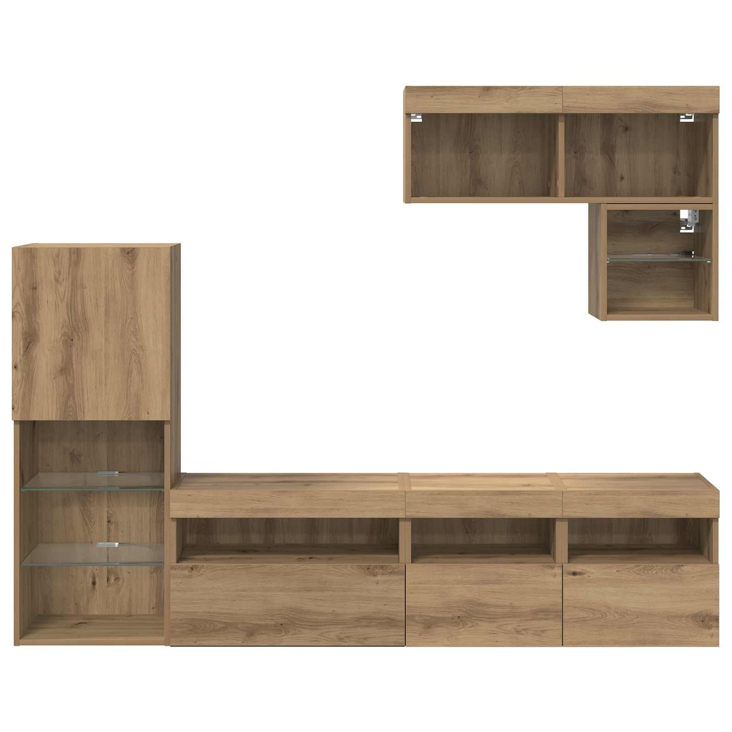 vidaXL Meubles TV muraux 6 pcs Chêne artisan Bois d'ingénierie