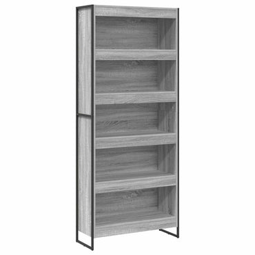 vidaXL Bücherregal 2 pcs Graues Sonoma 80 x 30 x 155 cm Holzwerkstoff