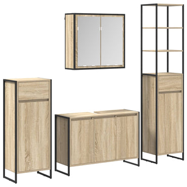 vidaXL Badezimmermöbel-Set mit Schubladen Sonoma-Eiche Holzwerkstoff