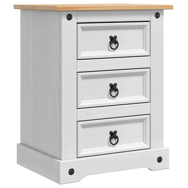 vidaXL Nachttisch Weiß 53 x 39 x 66 cm Massives Kiefernholz